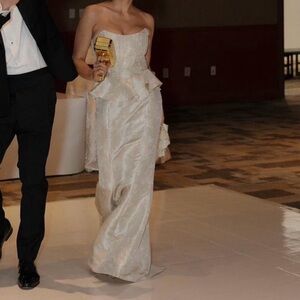 V. Chapman Cream Floral Wedding Dress